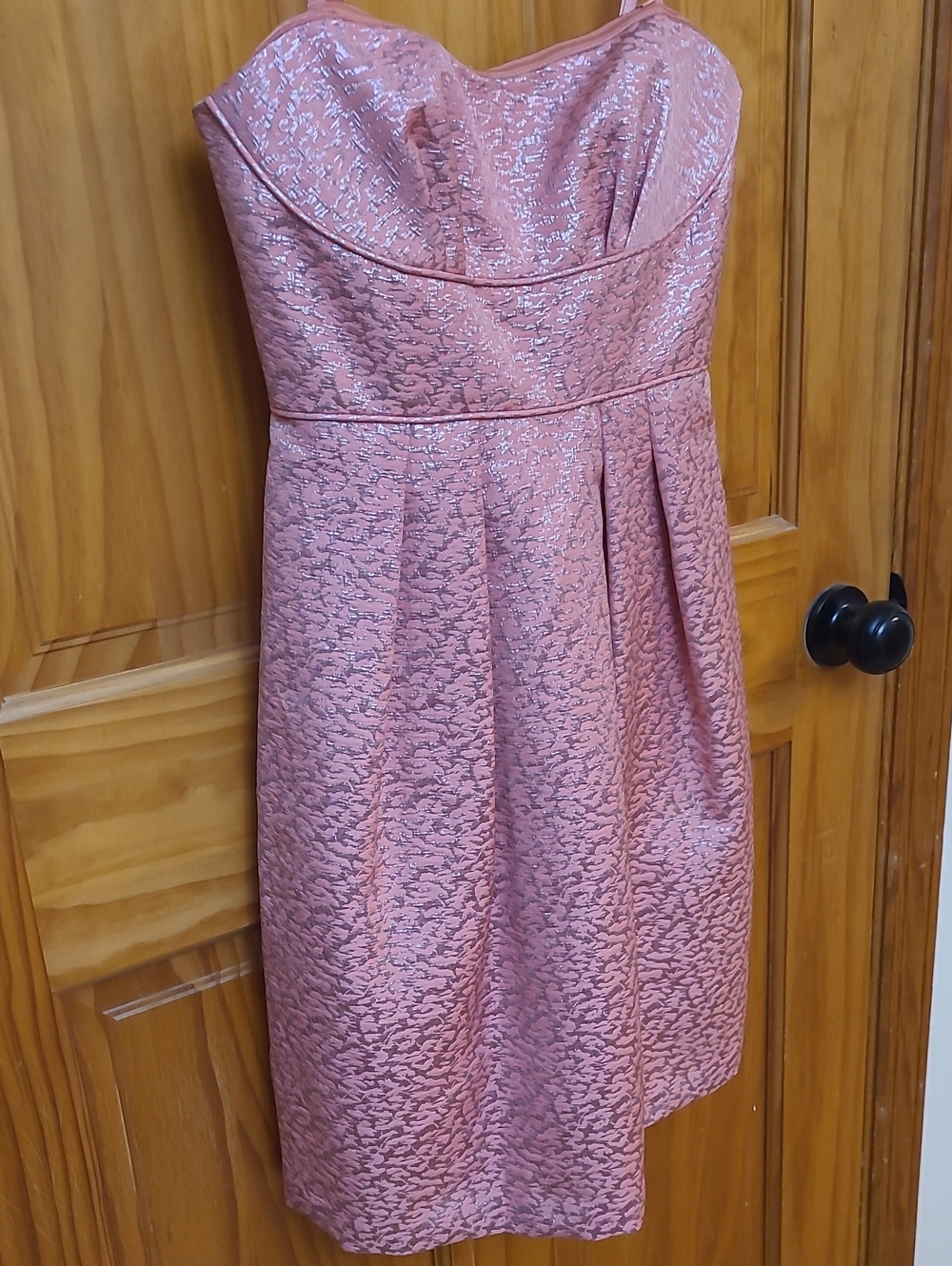 BCBGMaxAzria Strapless Rose Pink Jacquard Dress